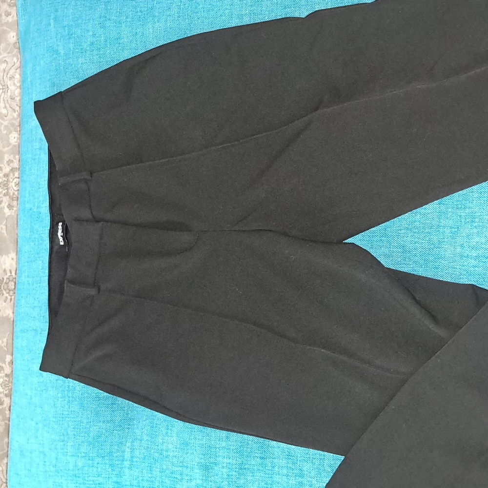 Express Womens Classic Black Dress Pants Size 12 Straight High Rise - Picture 1 of 7